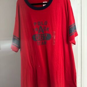 Ralph Lauren POLO Track Team Red Graphic Tee new with tag 2XB